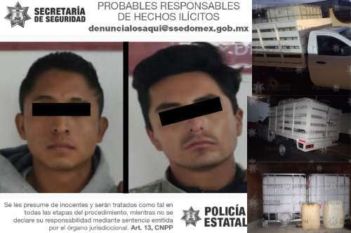 Tras persecución, recuperan en Soyaniquilpan dos autos robados en Hidalgo; hay dos detenidos